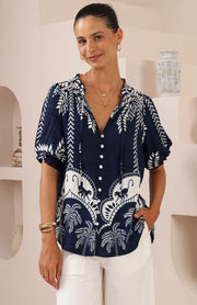 Joeanna Shirt Navy/White