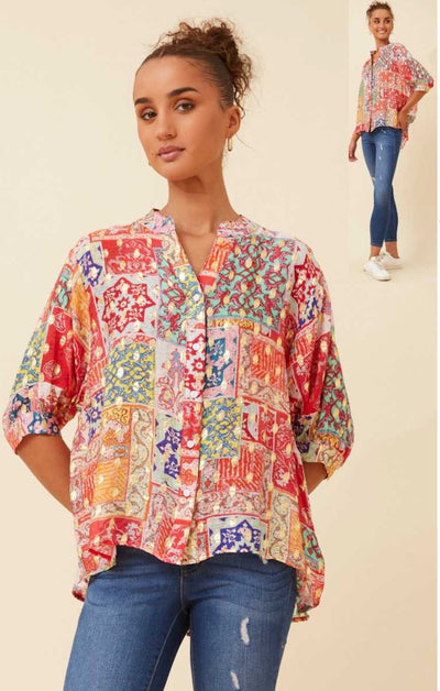 Mellisa Shirt Multi Red