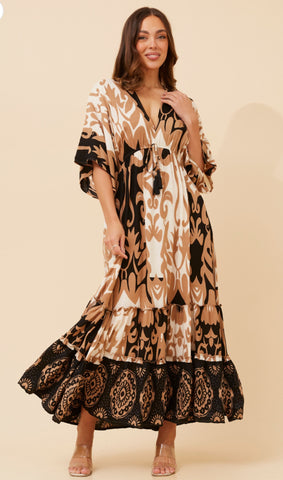 Neisha Dress Multi Beige