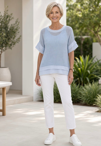 Ellie top Soft Blue