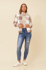 Teddy Jacket Mocca Check