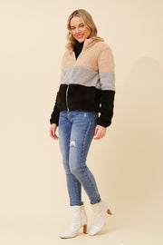 Teddy Jacket Multi Beige
