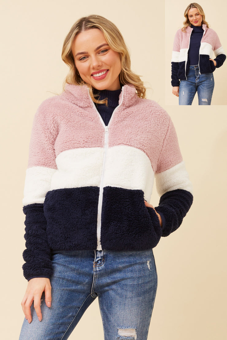 Teddy Jacket Multi Pink
