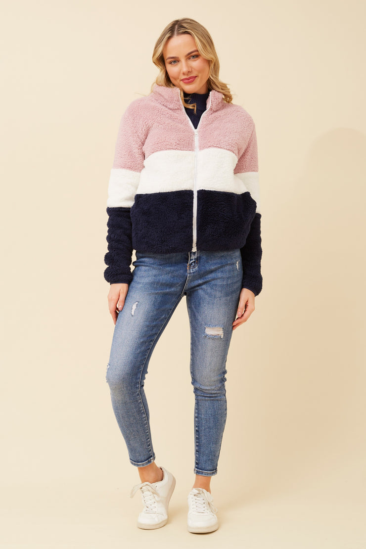 Teddy Jacket Multi Pink