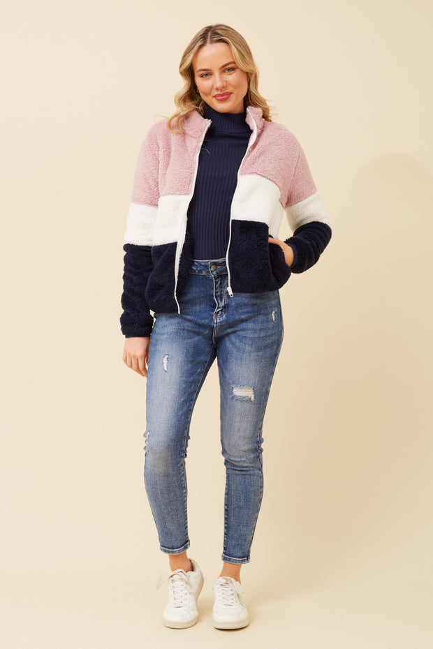 Teddy Jacket Multi Pink