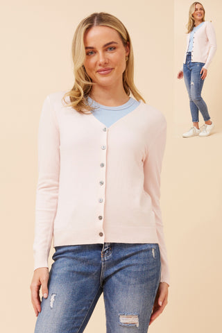 Tia Cardigan Powder Pink