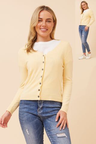 Tia knit cardigan Lemon