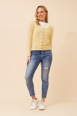 Tia knit cardigan Lemon
