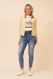 Tia knit cardigan Lemon