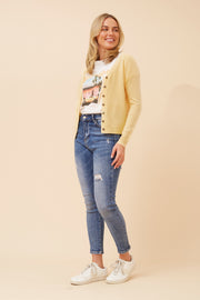 Tia knit cardigan Lemon