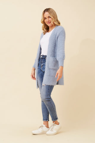 Betty Fluffy Cardigan Skylight