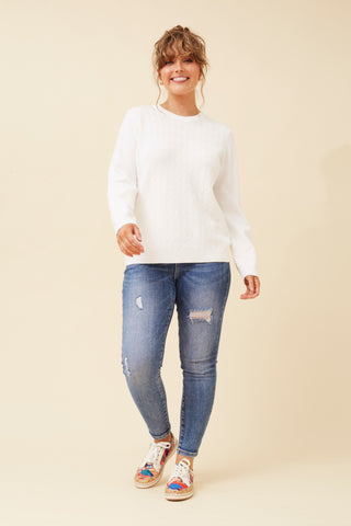 Nicci Knit White