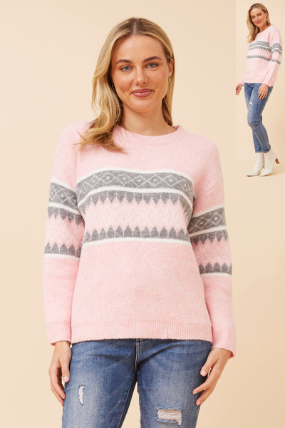 Norah Knit Pink/Grey