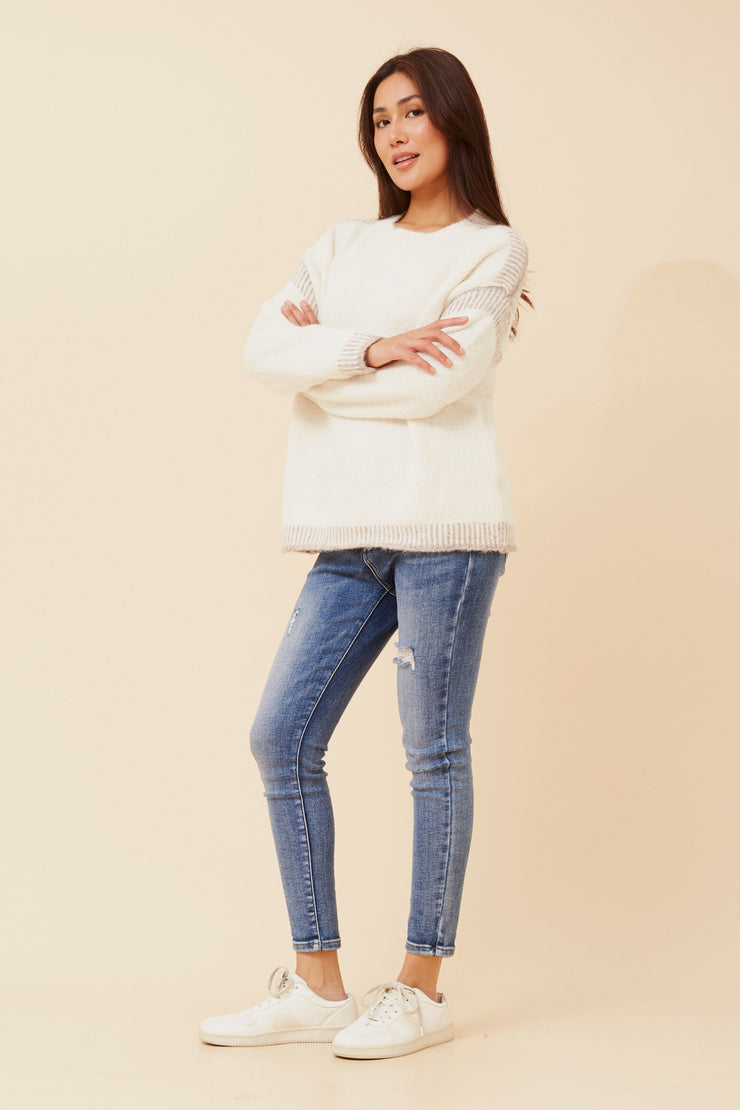 Barney Knit Pullover White