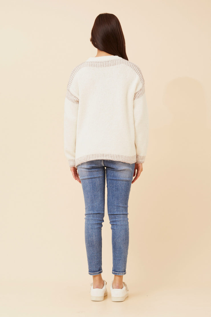 Barney Knit Pullover White