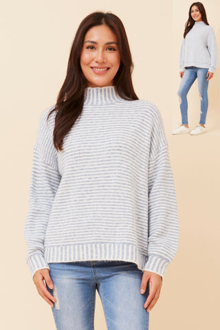 Marnie  Knit Pullover Blue