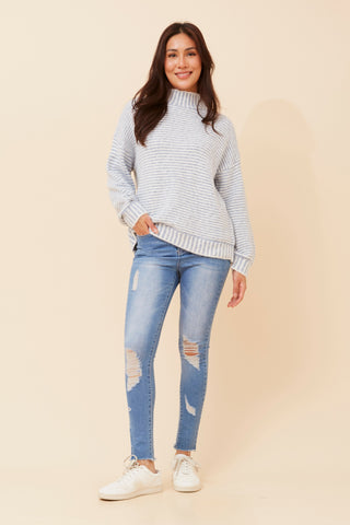 Marnie  Knit Pullover Blue