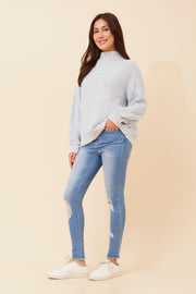 Marnie  Knit Pullover Blue