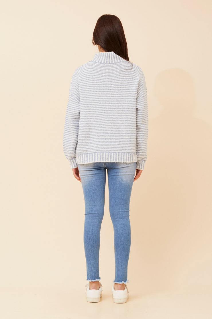 Marnie  Knit Pullover Blue