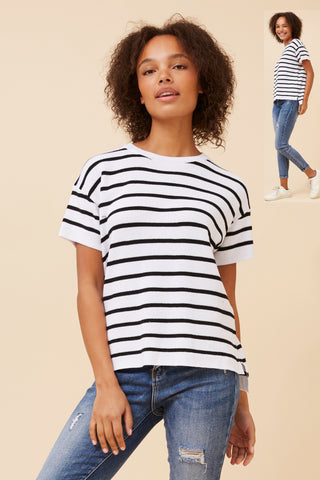 Angie Top Navy/White