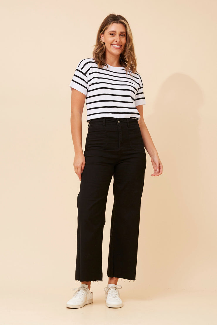 Angie Top Navy/White