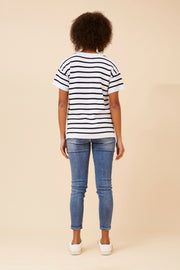 Angie Top Navy/White