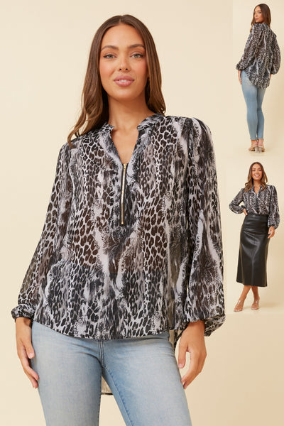 Paris Shirt Grey Leopard