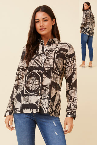 Lorraine Shirt Black/Beige