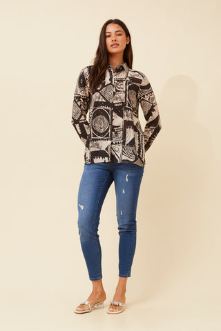 Lorraine Shirt Black/Beige