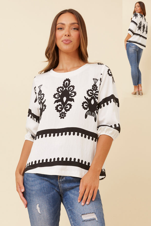 Diva Shirt Black/White