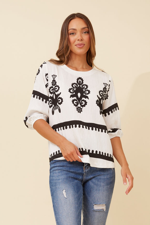 Diva Shirt Black/White