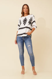 Diva Shirt Black/White