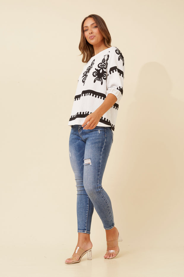 Diva Shirt Black/White