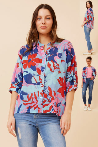 Heather Shirt Multi Blue