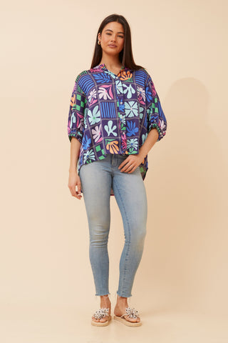 Heather Shirt Multi Navy