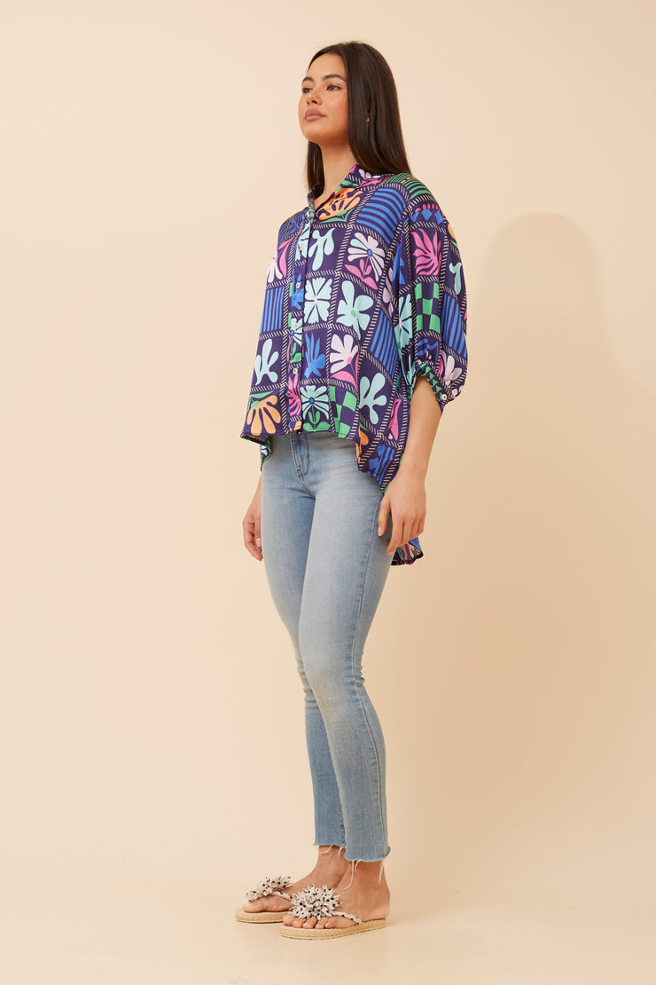Heather Shirt Multi Navy
