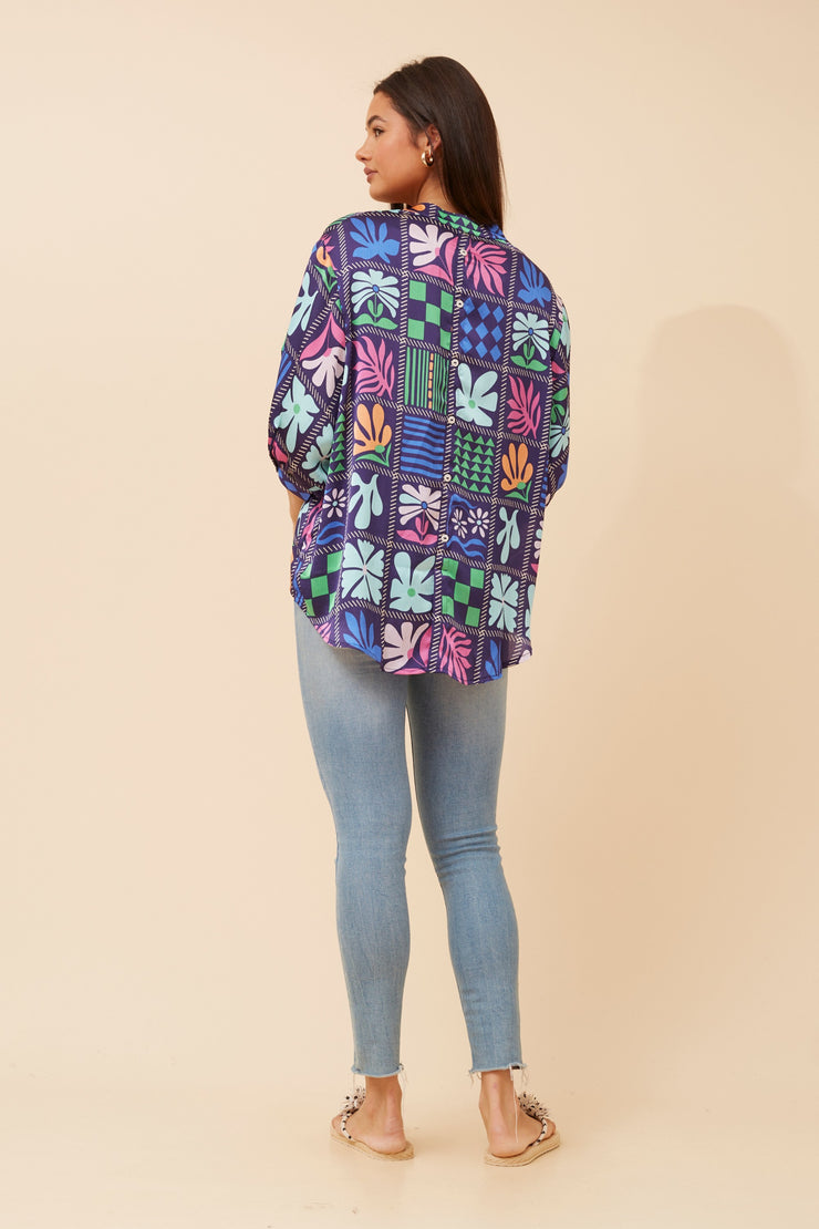 Heather Shirt Multi Navy