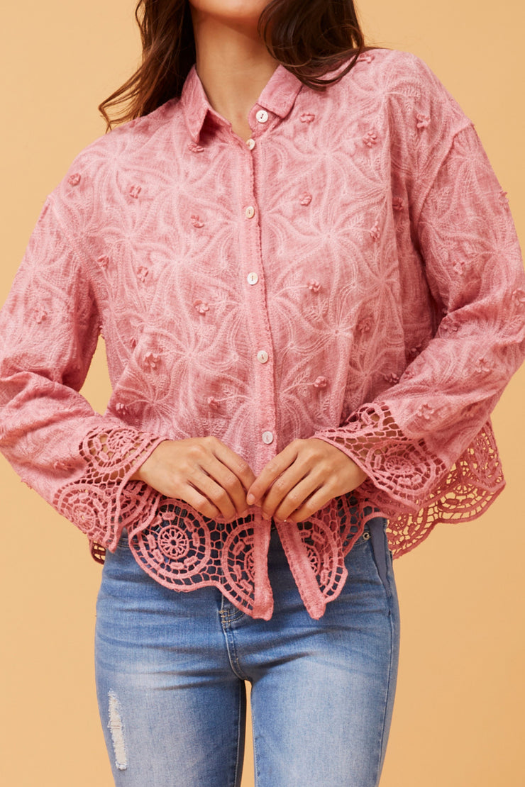 Lisa Top Pink Lace