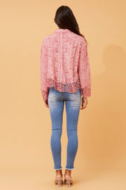 Lisa Top Pink Lace