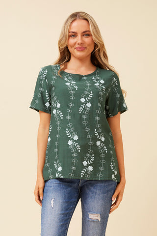 Connie Top Olive Green